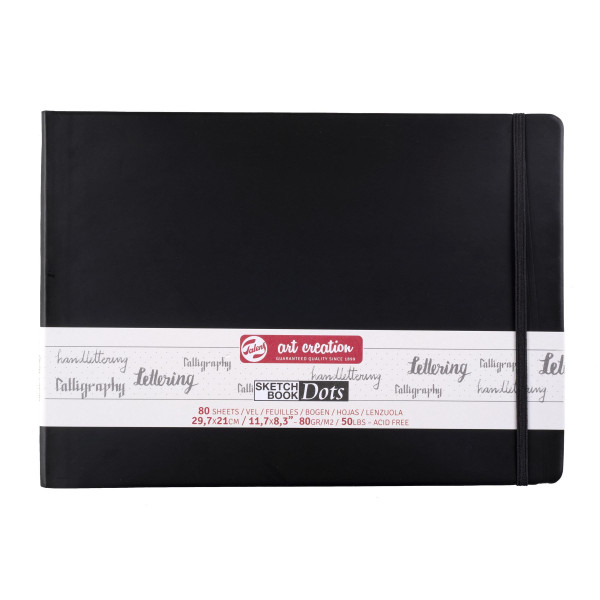 Carnet croquis format A4 (21x29,7cm) - 80 feuilles - 80g - noir - Royal Talens | Surdiscount