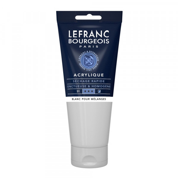 photo-Peinture acrylique - Blanc pour mélanges - 800 - Fine - Lefranc Bourgeois - Tube 200ml