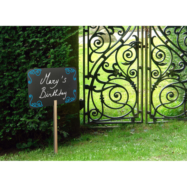 Grande pancarte en ardoise noire plaque de jardin Securit