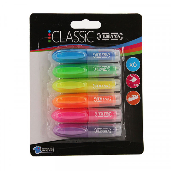 photo-Surligneurs - Assortiment de 6 couleurs - Format mini - Idéal pour la trousse