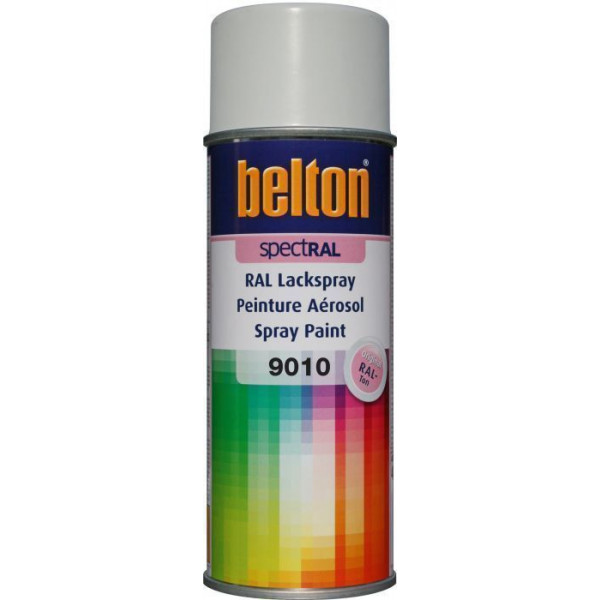 Bombe de peinture Belton Spectral RAL9010 Blanc pur satiné 400ml