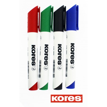 4 Marqueurs Pour Tableau Blanc Et Chevalet De Conférence - Pointe Ogive - Kores | Surdiscount