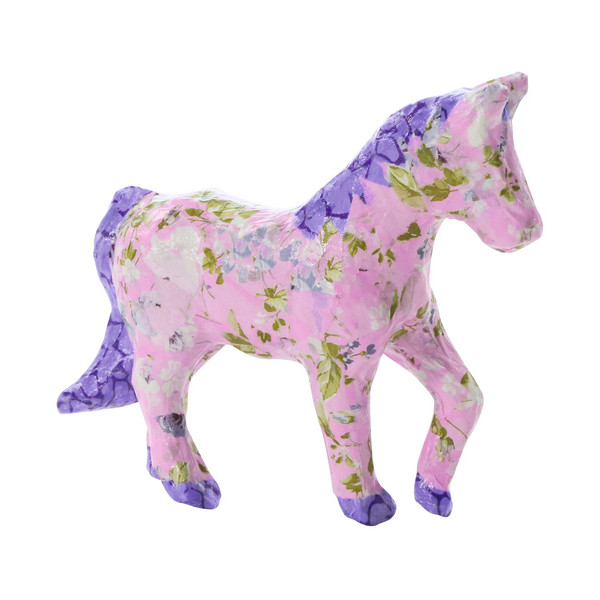 Mini kit Décopatch cheval feuilles pinceau et vernis colle