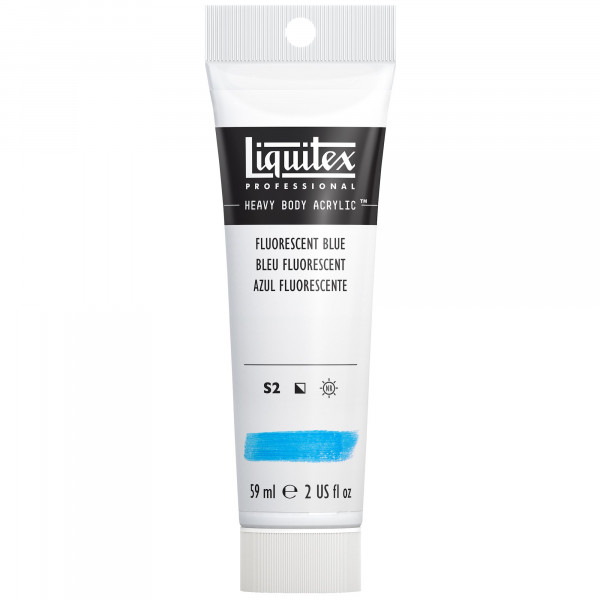 photo-Peinture acrylique - Bleu fluorescent - 984 - Liquitex - Heavy Body - Tube 59ml