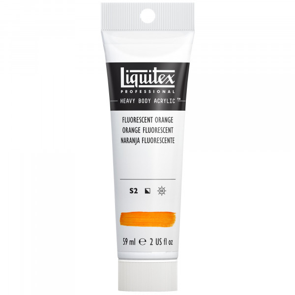 photo-Peinture acrylique - Orange fluorescent - 982 - Liquitex - Heavy Body - Tube 59ml