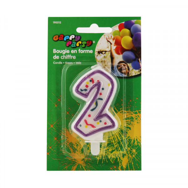 Bougie anniversaire chiffre 2