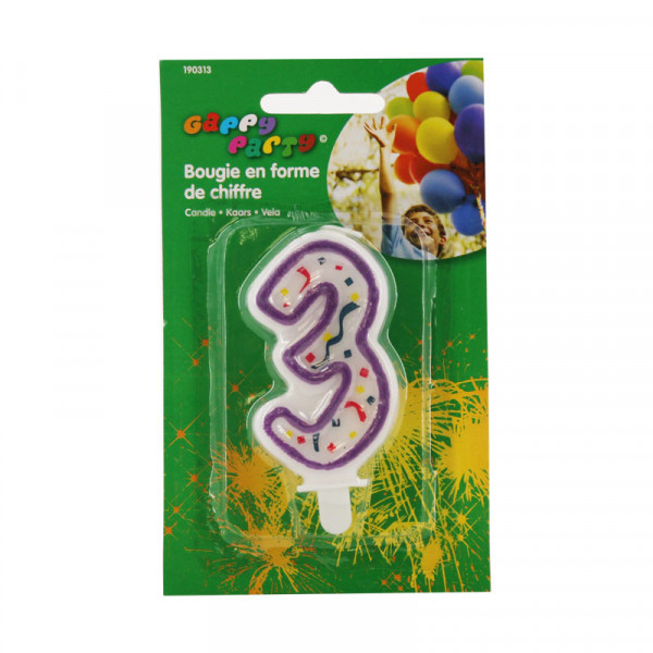 Bougie anniversaire chiffre 3