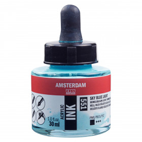 photo-Encre - Acrylique - Bleu céleste clair - 551- Amsterdam - Flacon 30ml - Beaux-arts