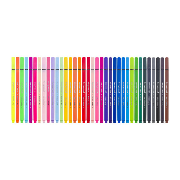 Feutres - Boîte métal de 36 couleurs - Coloriage - Dessin - Mine fine 0,4mm - Bruynzeel