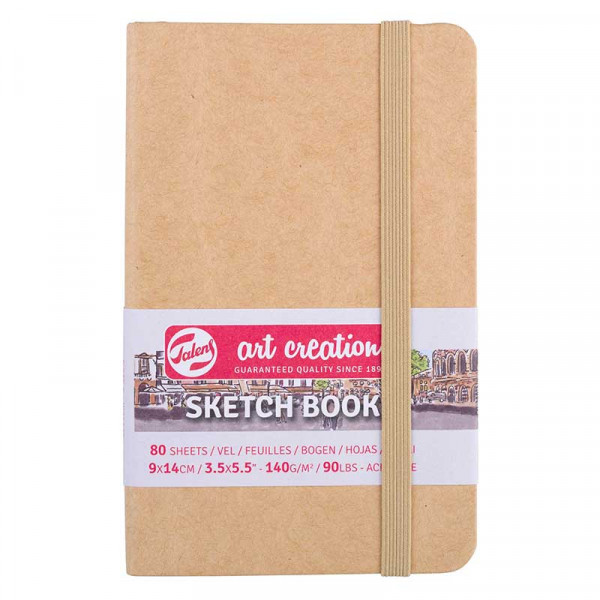 Carnet à croquis Talens Art Creation – Couverture kraft – 9 × 14 cm – 80 feuilles – 140 g/m²