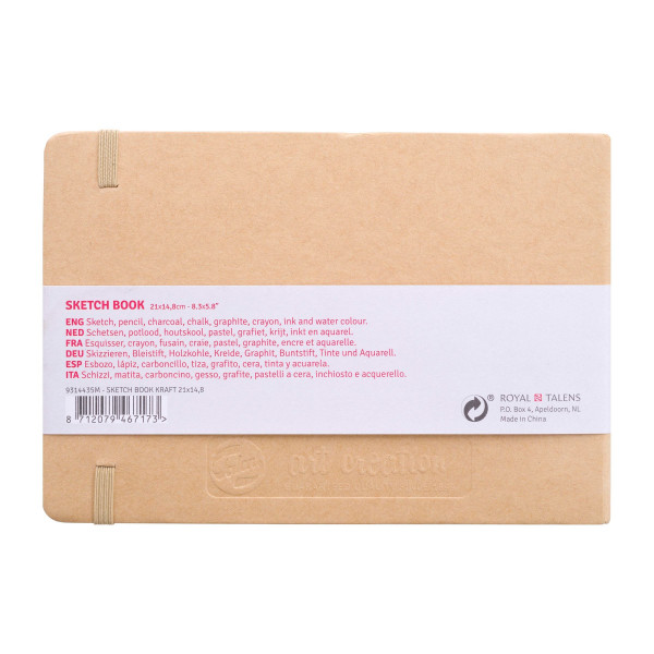 Carnet Croquis - 21 x 14,8cm - 80 feuilles - 140g - kraft - Royal Talens