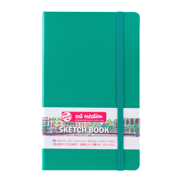 Carnet croquis 13x21cm - 80 feuilles - 140g - vert forêt - Royal Talens
