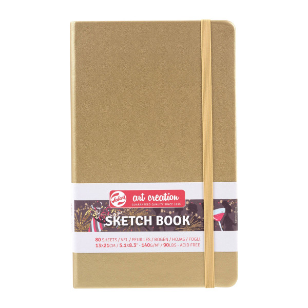 Carnet croquis 13x21cm - 80 feuilles - 140g - or blanc - Royal Talens