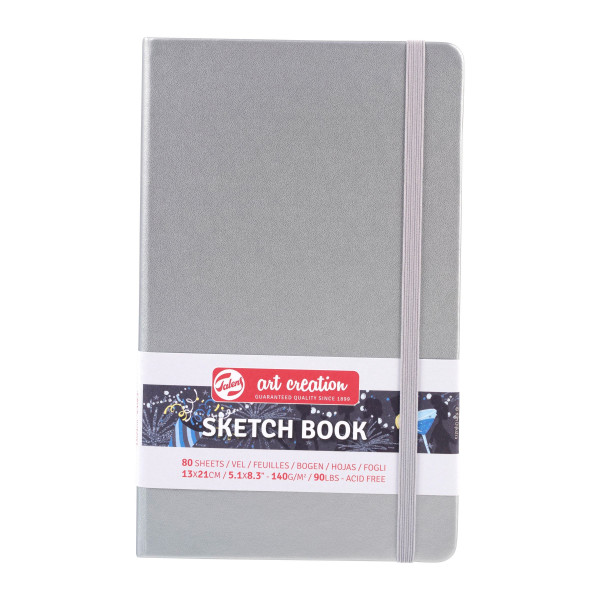 Carnet croquis 13x21cm - 80 feuilles - 140g - argent - Royal Talens