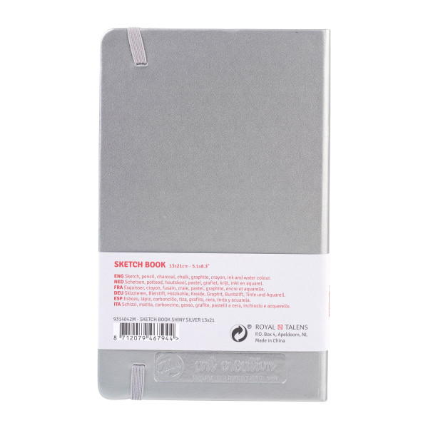 Carnet croquis 13x21cm - 80 feuilles - 140g - argent - Royal Talens