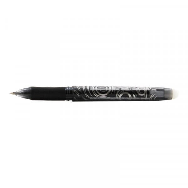 Boîte 12 stylos encre gel effaçable R-Pen noir pointe moyenne 0.7mm