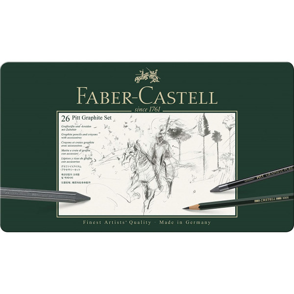 Boîte 26 crayons graphite Pitt Graphite Faber-Castell