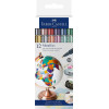 12 marqueurs couleurs métallisées multi-supports Faber-Castell