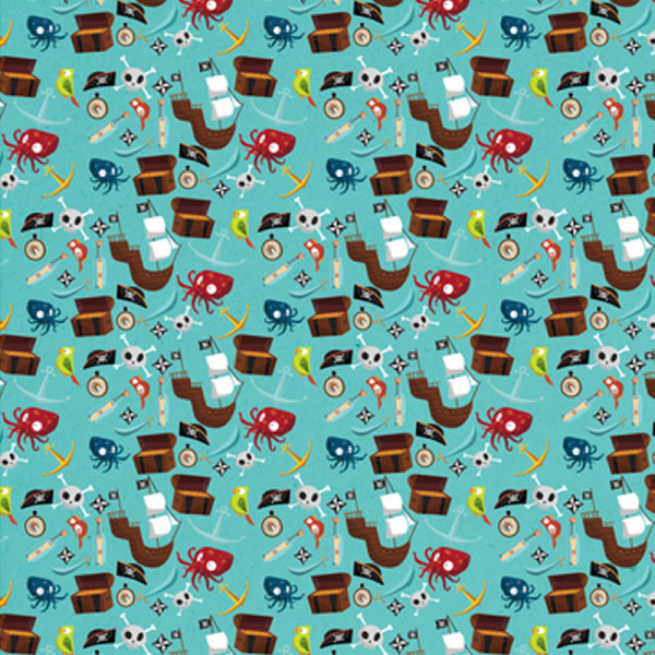 3 feuilles de papier Décopatch 30 x 40 cm motif pirate