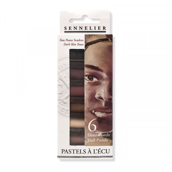 Etui de 6 demi pastels à l'écu Sennelier portrait peaux foncés