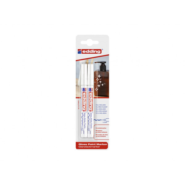 Lot de 2 marqueurs peinture brillante Edding 750 blanc | Surdiscount