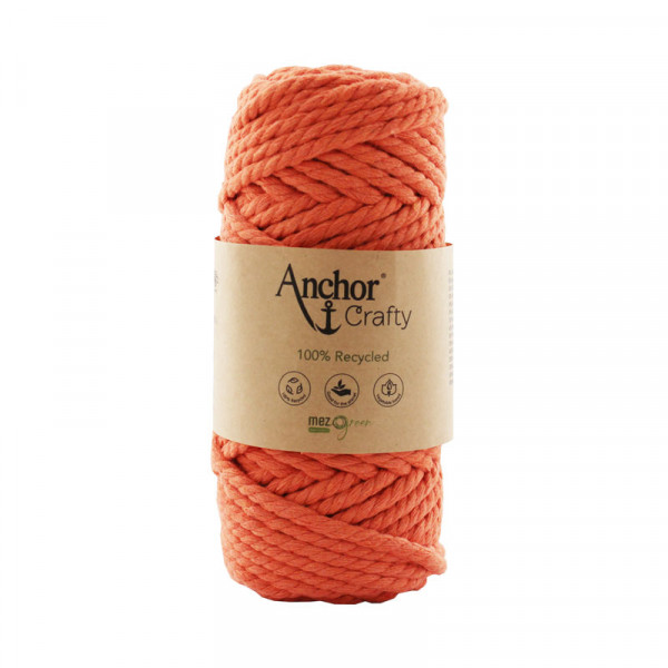 Pelote de fil pour macramé Anchor Crafty coton polyester corail