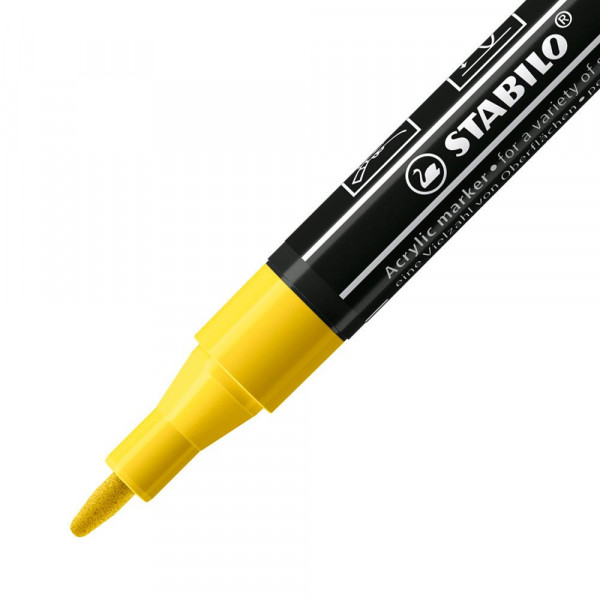 Marqueur STABILO FREE - T100 Jaune acrylique - pointe conique