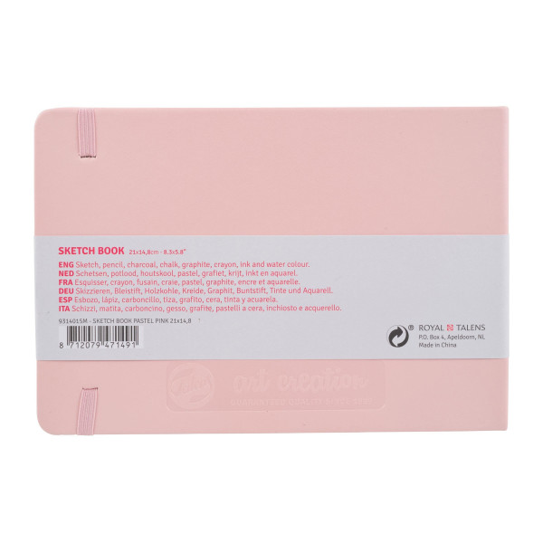Carnet Croquis - 21 x 14,8cm - 80 feuilles - 140g - rose - Royal Talens