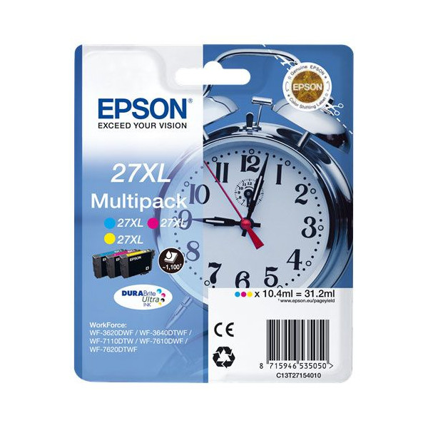 Epson T2715 Pack De 3 Cartouches Epson 27XL modèle réveil
