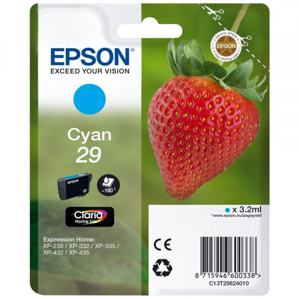 Epson T2982 Cyan cartouche d'encre modèle fraise