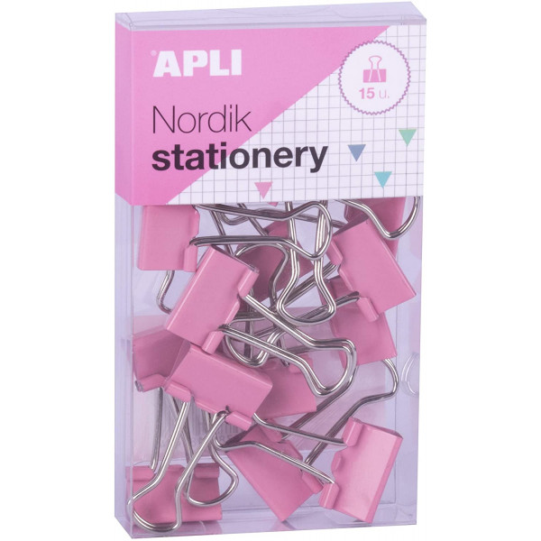 Boîte de 15 pinces à clip couleurs pastel Nordik Apli