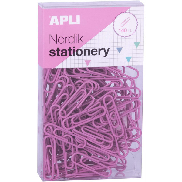 Boîte de 140 trombones en métal couleurs pastel Nordik Apli