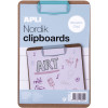 photo-Porte -bloc - Pour document A5 - Clip métal bleu - Bois - Apli Nordik