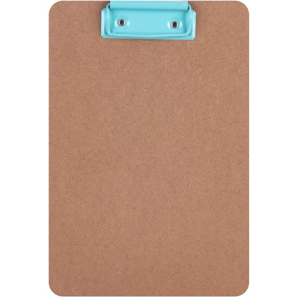 Porte-bloc - Pour document A5 - Clip métal bleu - Bois - Apli Nordik