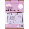 photo-Porte-bloc - Pour document A5 - Clip métal rose - Bois - Apli Nordik