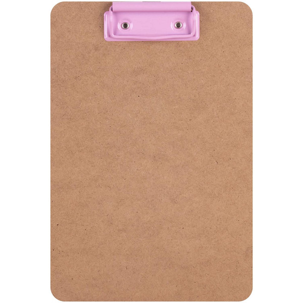 Porte-bloc - Pour document A5 - Clip métal rose - Bois - Apli Nordik