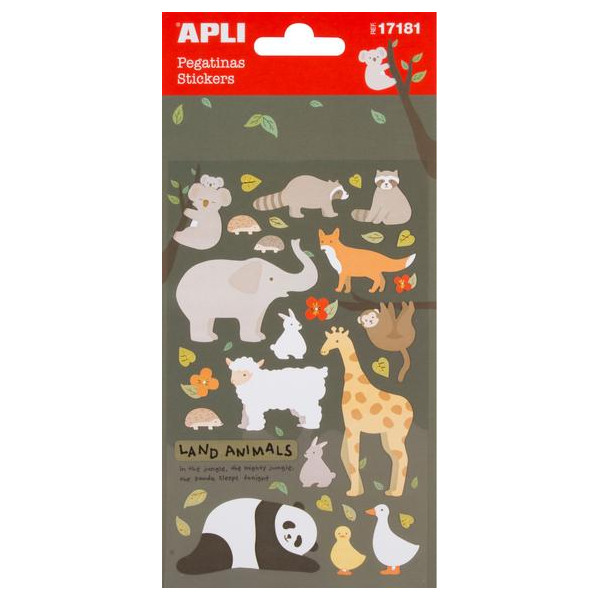 Stickers autocollants animaux 50 pièces Apli Kids
