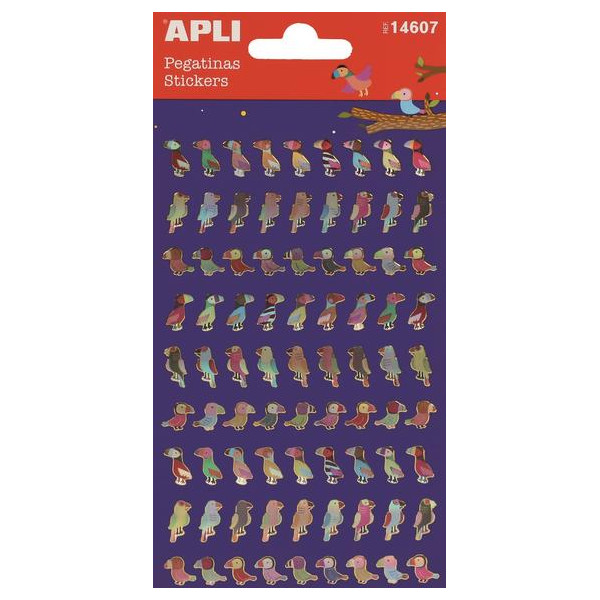Stickers autocollants animaux oiseaux 81 pièces Apli Kids