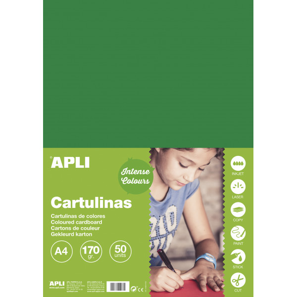 photo-Carton de couleur vert foncé A4 170 g 50 feuilles - Apli