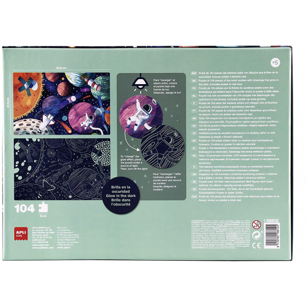 Puzzle - Enfant - 104 pièces - Le système solaire - Apli Kids