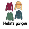 Gommettes thème vêtements habits garçon repositionnable Apli Kids