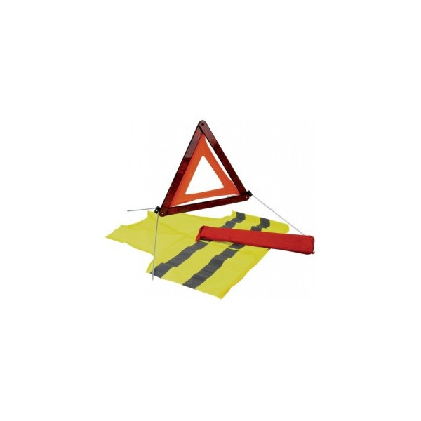 photo-Kit de sécurité - Gilet jaune signalisation et triangle de signalisation - Pour voiture, camion, caravane