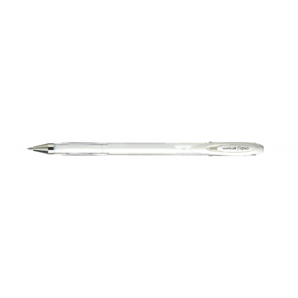 Stylo encre gel blanc pointe moyenne 0,7mm UniBall Signo