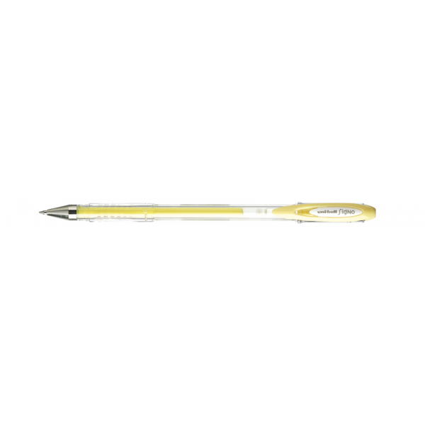 Stylo encre gel jaune pointe moyenne 0,7mm UniBall Signo