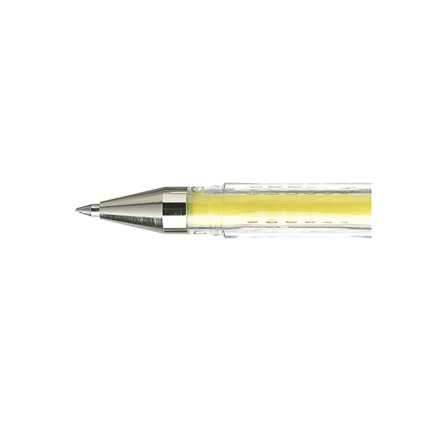 Stylo encre gel jaune pointe moyenne 0,7mm UniBall Signo
