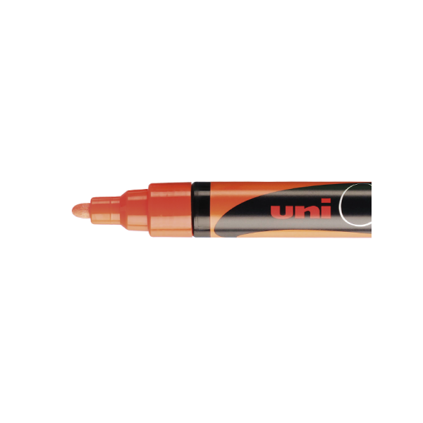Marqueur craie Uni chalk marker Uni Ball pointe moyenne orange fluo