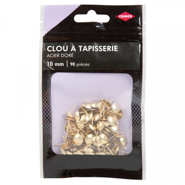 Clous à tapisserie acier doré 10mm 90 unités