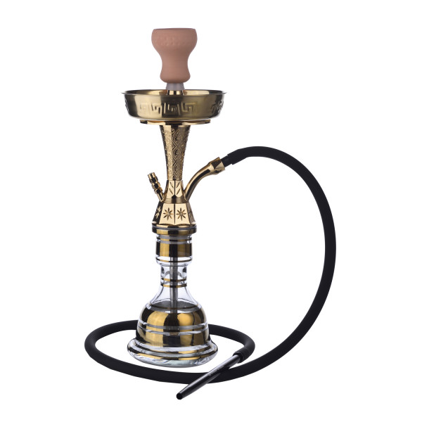 Chicha narguilé moderne doré Champ Al Malik 50cm | Surdiscount
