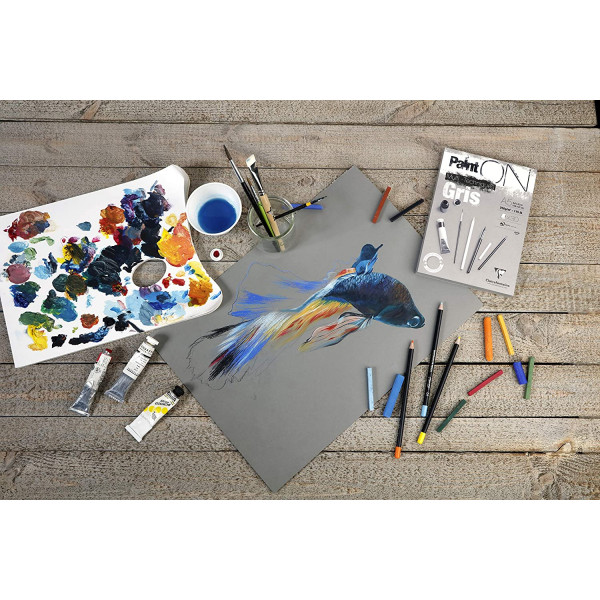 Carnet - Multi techniques - A5 - 64 pages - 250g - Gris - Paint On Mixed Media - Clairefontaine
