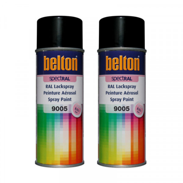 Lot de 2 bombes de peinture Belton Spectral RAL9005 Noir foncé 400ml